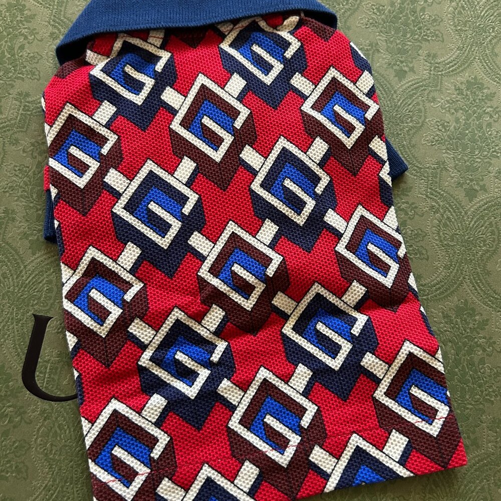 NWT sale GUCCI Gucci geometric G dog polo clothing size XXS 695744